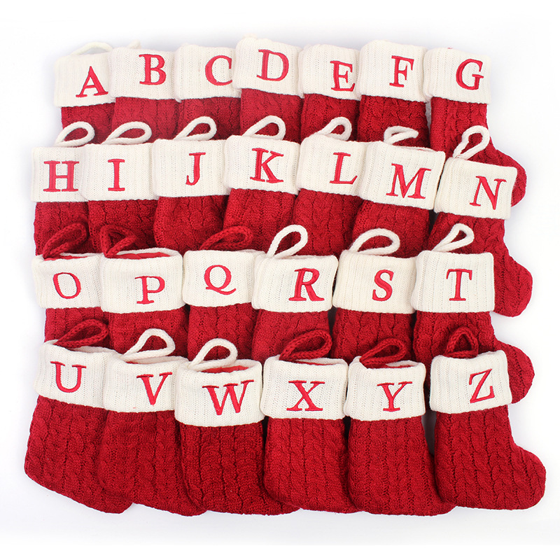 Christmas Stocking Hanging - Носки для рождества, вязаные, с буквами