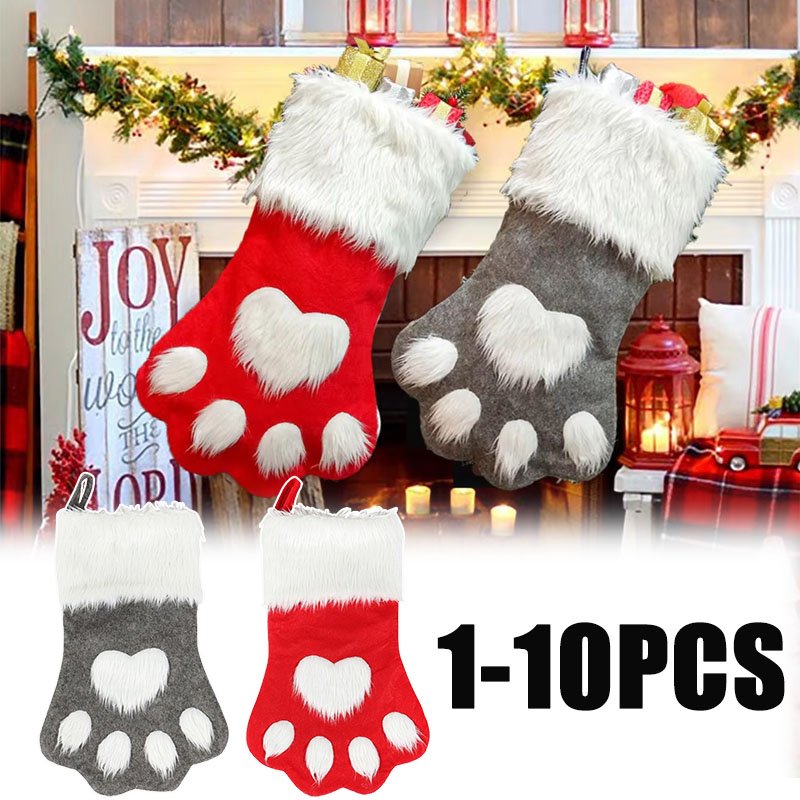 Christmas Stocking Hanging - 1/3/5/10 шт. Милый рождественский мешочек большой