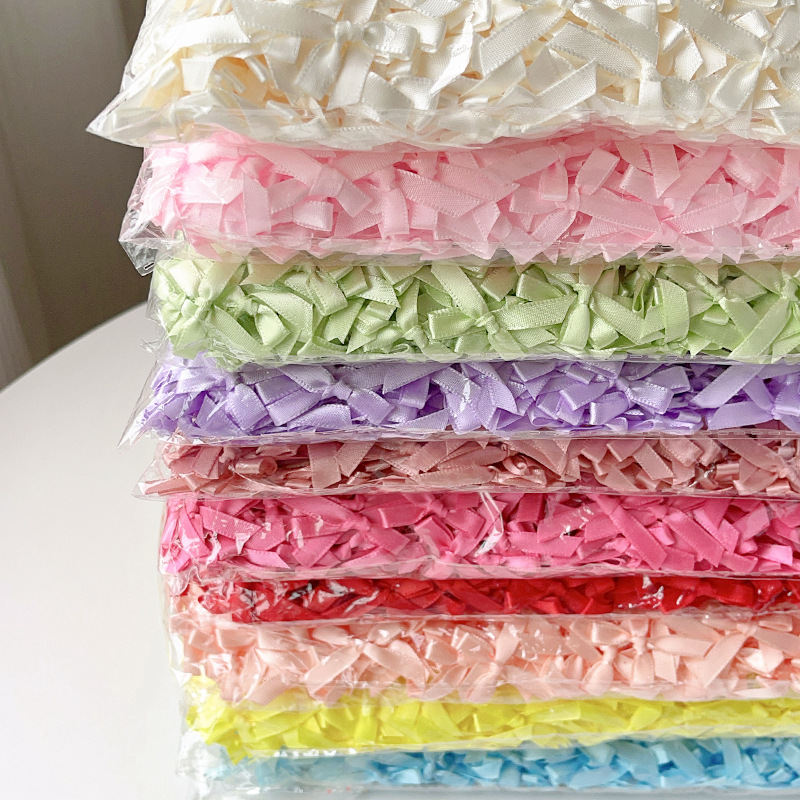 Ribbon Bow Gift - Многоцветные мини-бантики из атласной ленты, маленькие