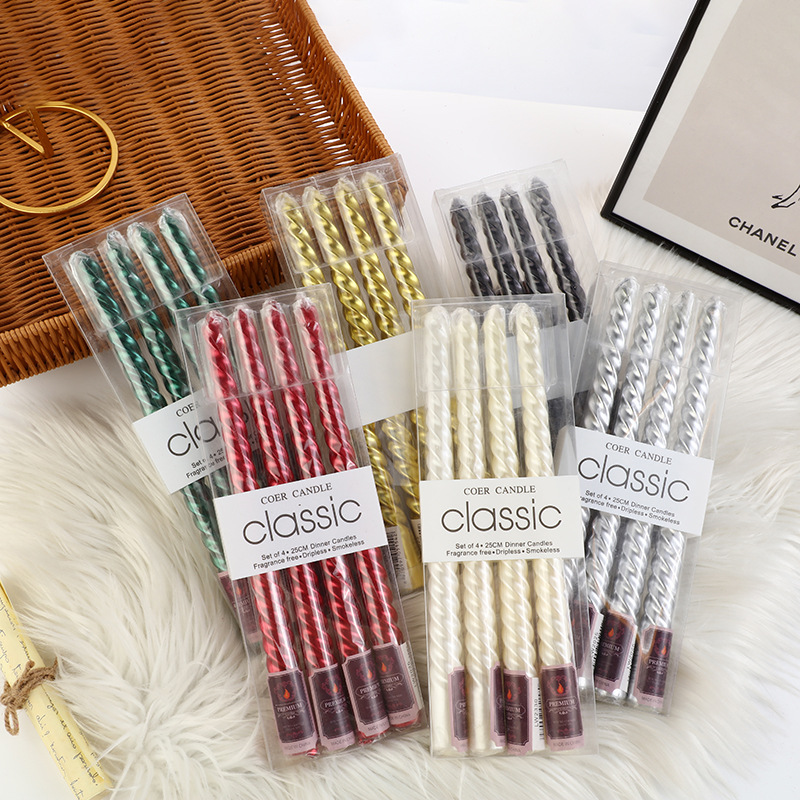 4 шт., длиннополюсные цветные  – обзор и цена Holiday Candle Set